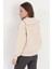 Kadın Bej Pamuklu Yarım Fermuarlı 3 İp Şardonlu Sweatshirt - 2512 3