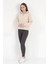 Kadın Bej Pamuklu Yarım Fermuarlı 3 İp Şardonlu Sweatshirt - 2512 5