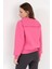 Kadın Pembe Pamuklu Yarım Fermuarlı 3 İp Şardonlu Sweatshirt - 2512 4