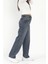 Kadın Straight Fit Jean Mavi Tint Yıkama Kemer Detaylı Yüksek Bel %100 Pamuk - 672-2467 6