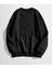 Siyah Renkli Oversize Bisiklet Yaka Şardonlu Sweatshirt 2