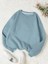Bebe Mavisi Renkli Oversize Bisiklet Yaka Şardonlu Sweatshirt 1