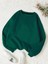 Nefti Yeşil Renkli Oversize Bisiklet Yaka Şardonlu Sweatshirt 1