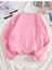 Pembe Renkli Oversize Bisiklet Yaka Şardonlu Sweatshirt 2