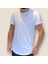 Beyaz Renk Armut Pis Yaka Asimetrik Kesim Basic tshirt 2