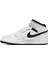 Air Jordan 1 Mıd Leather Sneaker Hakiki Deri Bilekli Günlük Spor Ayakkabı Beyaz 2