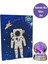 LED Işıklı Cam Küre ve Nasa Defter Set Renk Değiştiren Dekoratif Küre ve Defter Seti Satürn Kız 2