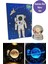 LED Işıklı Cam Küre ve Nasa Defter Set Renk Değiştiren Dekoratif Küre ve Defter Seti Satürn Kız 3