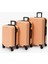 Skyline Turuncu Abs Tekerlekli Kabin Orta ve Büyük Boy 3'lü Valiz Seti 1