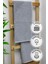 Line Luxury Pamuklu 2li El Yüz Havlusu 50X90 - Gri 1