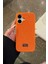 Apple iPhone 16 Uyumlu Elmas Pırlanta Taşlı Turuncu Kılıf 3