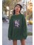 Özel Tasarım Poster Kediler Baskılı Oversize Sweatshirt 22878 2