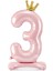 3 Rakam Bebe Pembesi Renkli Ayaklı Ve Kral Taç'lı Folyo Balon 34 Inç 76 Cm 1