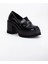 Kadın Siyah Rugan Tokalı Loafer Casual Ayakkabı 3