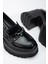 Kadın Siyah Rugan Tokalı Loafer Casual Ayakkabı 5