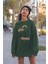 Genç Kadın Naturel Çiçek Baskılı Oversize Sweatshirt 22721 1