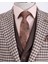Italyan Stil Slim Fit Erkek Kombin Ceket Yelek Pantolon Takım Elbise Kahverengi T13077 2