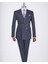 Italyan Stil Slim Fit Çizgili Kruvaze Ceket Pantolon Takım Elbise Lacivert T13060 1