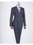 Italyan Stil Slim Fit Çizgili Kruvaze Ceket Pantolon Takım Elbise Lacivert T13060 4