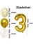 Yaş Gold Balon Seti Krom Gold Konfetili Beyaz Balon Happy Birthday Banner (Balon Bandı Hediyeli) 2