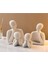 5 Kişilik Beyaz Beton Heykel Obje Aile Biblo, 5x9 cm, taş tozu materyal 2