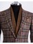 Italyan Stil Slim Fit Ekose Erkek Tek Ceket Siyah T13350 3