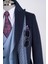 Italyan Stil Slim Fit Sivri Yaka Yün Karışımlı Kaşe Erkek Kaban Lacivert T13364 5