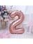 2 Yaş Rose Gold Rakam Folyo Helyum Balon Tüm Yaşlar 34 inç 76CM 2