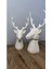 Geyik Figürlü Modern Dekoratif Biblo, 22cm ve 19cm, Beyaz Plastik Tasarım 1