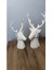 Geyik Figürlü Modern Dekoratif Biblo, 22cm ve 19cm, Beyaz Plastik Tasarım 4