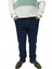 Erkek Denim Yüksek Bel Fermuarlı Regular Fit Likralı Koyu Mavi Kot Pantolon 1
