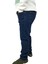 Erkek Denim Yüksek Bel Fermuarlı Regular Fit Likralı Koyu Mavi Kot Pantolon 2
