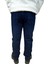 Erkek Denim Yüksek Bel Fermuarlı Regular Fit Likralı Koyu Mavi Kot Pantolon 5