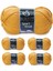 5 Adet Sport Wool Atkı Bere Ceket Yelek Örgü ipi Yünü No: 10129 Hardal 1