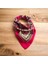 Kadın Pembe Renk Desenli %100 Cotton Bandana, Saç Aksesuarı 1