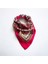 Kadın Pembe Renk Desenli %100 Cotton Bandana, Saç Aksesuarı 3