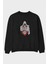 Assassins Ön Baskılı Siyah Oversize Sweatshirt Erkek Kadın Bisiklet Yaka 1
