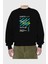 Kyoto City Of Cherry Blossom Ön Baskılı Siyah Oversize Sweatshirt Erkek Kadın Bisiklet Yaka 2