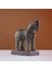 Tarihi At Figürü - Dekoratif Mermer Heykel, 20 cm, Kahverengi 2