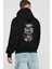 Panda Ramen Arka Baskılı Siyah Oversize Kapüşonlu Sweatshirt Erkek Kadın 2