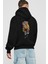 Teddy Bear Sport Boy Arka Baskılı Siyah Oversize Kapüşonlu Sweatshirt Erkek Kadın 2