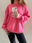 Bisiklet Yaka Basic Oversize Kadın Sweatshirt 1