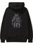 Samurai Robot Skull Arka Baskılı Siyah Oversize Kapüşonlu Sweatshirt Erkek Kadın 1