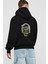Burger Guy Arka Baskılı Siyah Oversize Kapüşonlu Sweatshirt Erkek Kadın 2