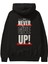 Never Give Up Yazılı 2 Arka Baskılı Siyah Oversize Kapüşonlu Sweatshirt Erkek Kadın 1