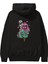 Ice Cream Zombie Arka Baskılı Siyah Oversize Kapüşonlu Sweatshirt Erkek Kadın 1