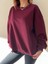 Bisiklet Yaka Basic Oversize Kadın Sweatshirt 2