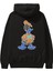 Donald Arka Baskılı Siyah Oversize Kapüşonlu Sweatshirt Erkek Kadın 1