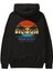 Miami Beach Yazılı Arka Baskılı Siyah Oversize Kapüşonlu Sweatshirt Erkek Kadın 1