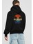 Miami Beach Yazılı Arka Baskılı Siyah Oversize Kapüşonlu Sweatshirt Erkek Kadın 2